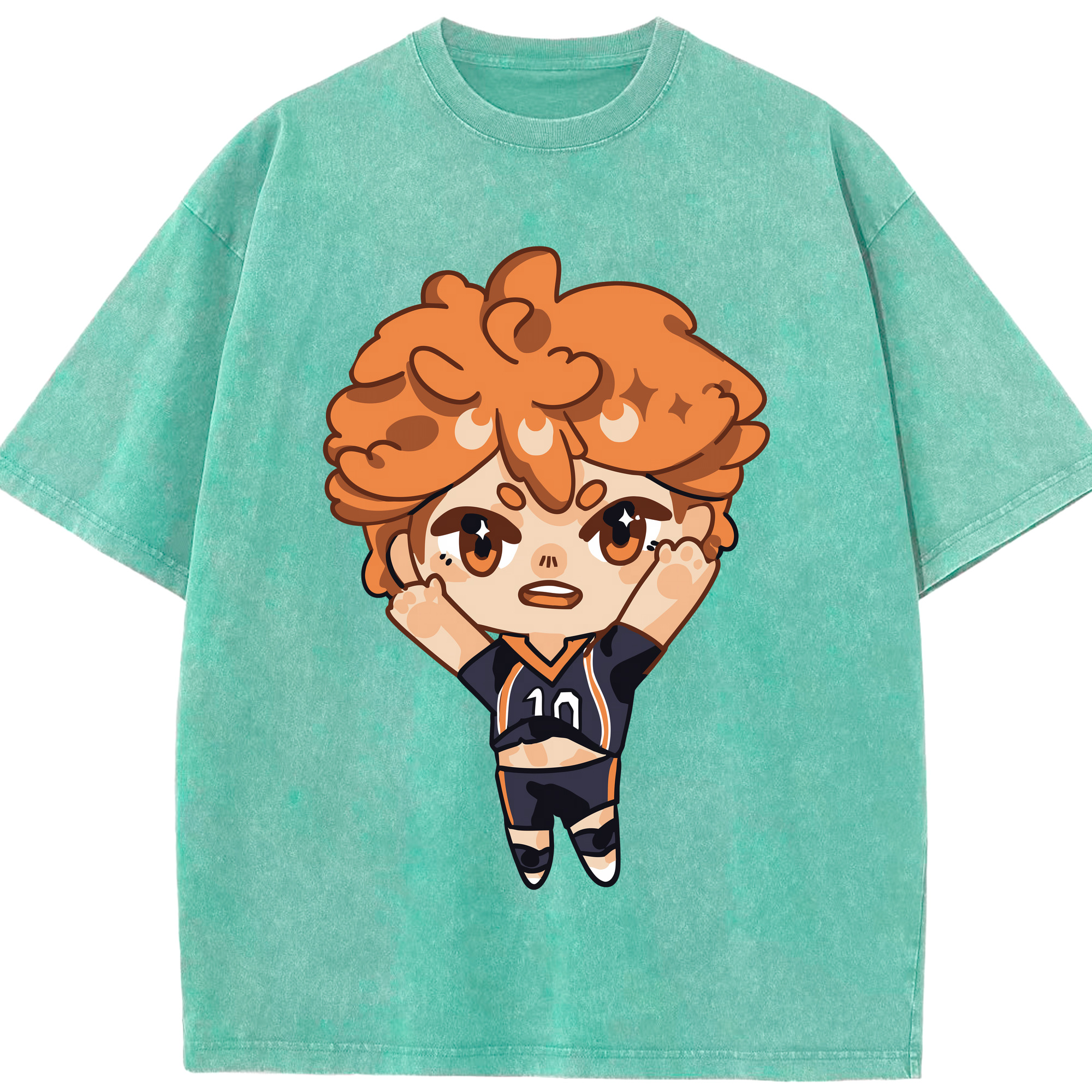 （画像用） ハイキュー!! Haikyu!! 綿100% ヴィンテージ風 半袖Tシャツ（フロントプリント）